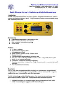 Safety OHM Meters - 1681 - Aeronautical & General Instruments (AGI