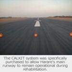 Picture of a runway in Zimbabwe with the Aeronautical & General Instruments (AGI) Ltd CALKIT on it