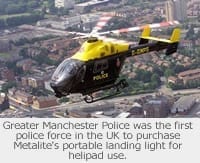 Manchester Police's helicopter in the air were the first to use AGI's portable lighting