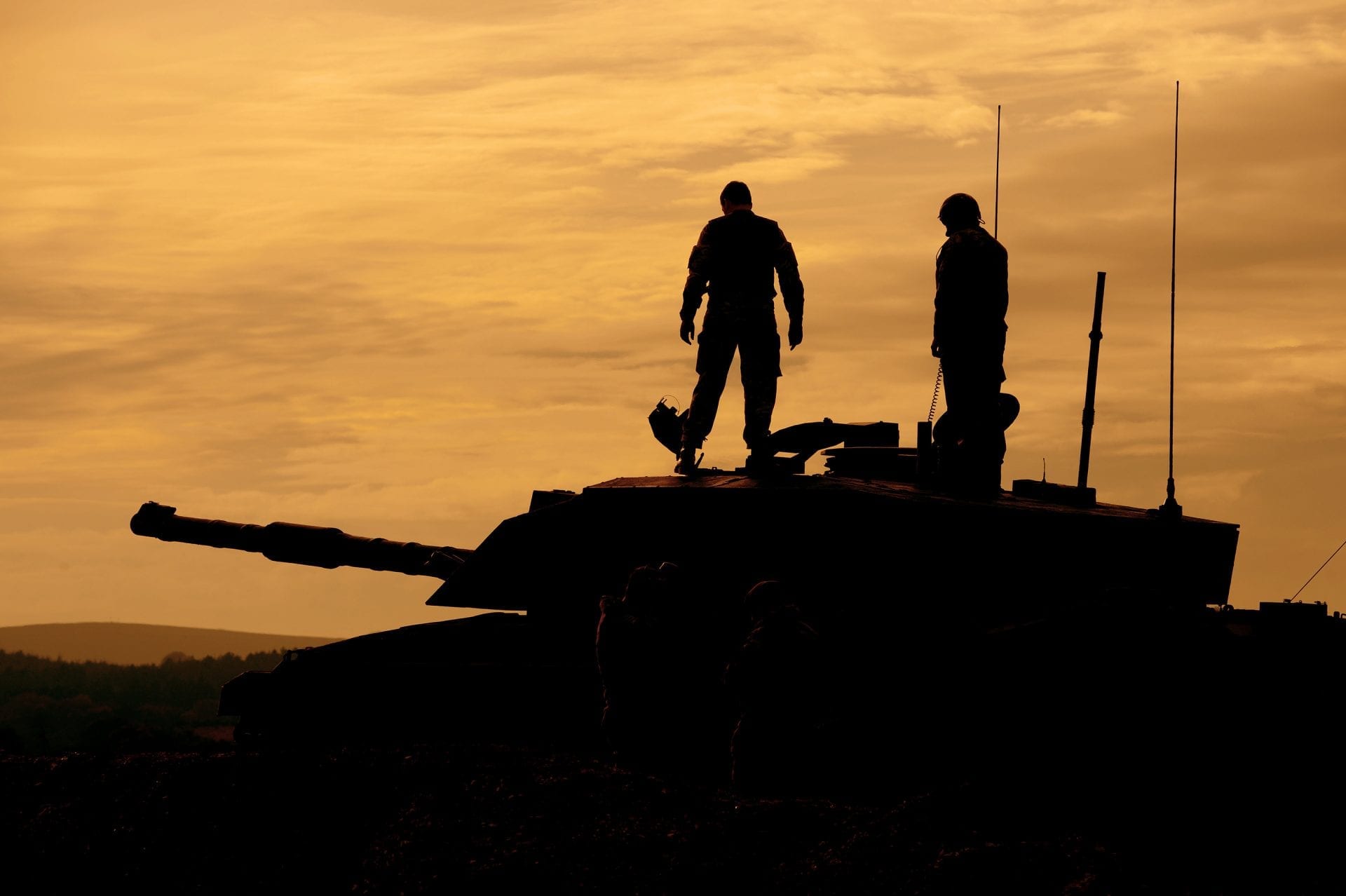 Reservist Soldiers on a Challenger 2 Tank